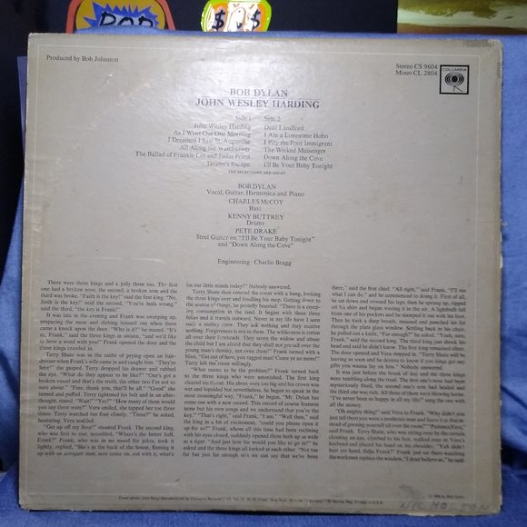 Bob Dylan John Wesley Harding 1968 Stereo Vinyl Record - Picture 2 of 4
